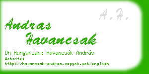 andras havancsak business card