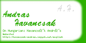 andras havancsak business card